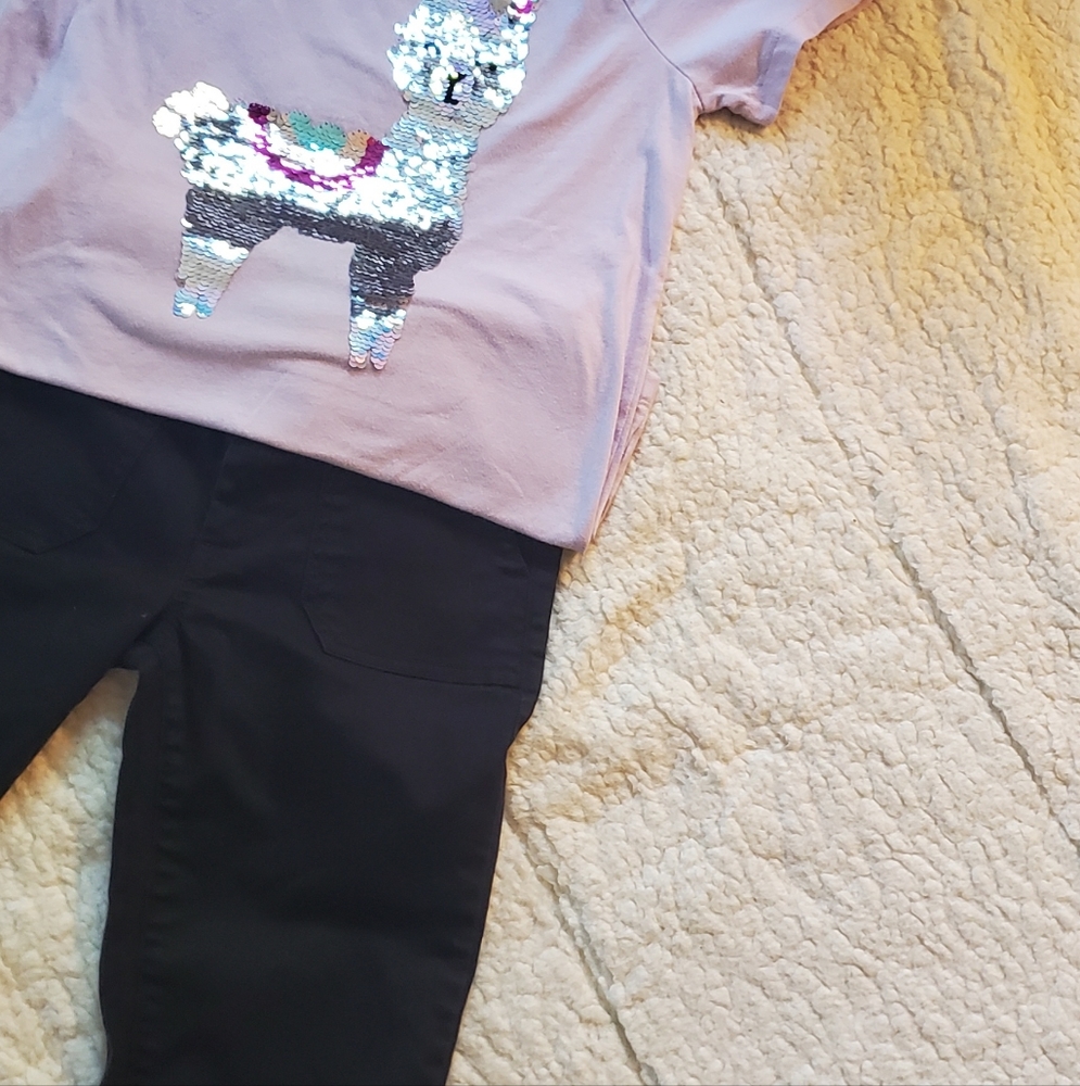Brands Cat and Jack, and Wonder nation, Size L and M, Color purple and black.